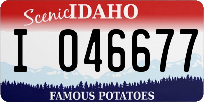 ID license plate I046677