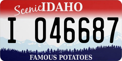 ID license plate I046687