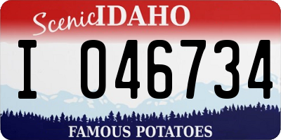 ID license plate I046734