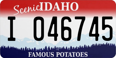 ID license plate I046745