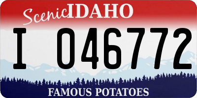 ID license plate I046772