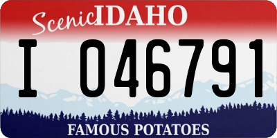 ID license plate I046791