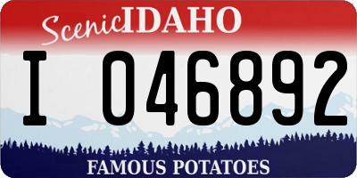 ID license plate I046892