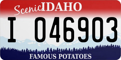 ID license plate I046903