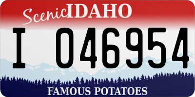 ID license plate I046954