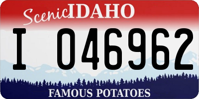ID license plate I046962