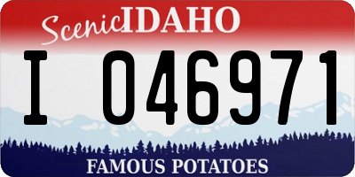 ID license plate I046971