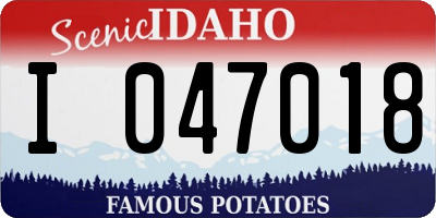 ID license plate I047018