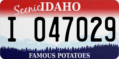 ID license plate I047029
