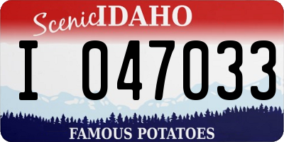 ID license plate I047033