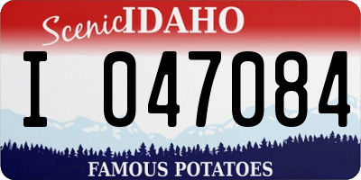 ID license plate I047084