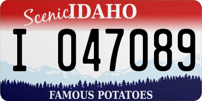 ID license plate I047089