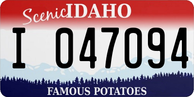 ID license plate I047094