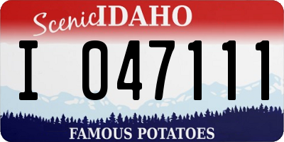 ID license plate I047111
