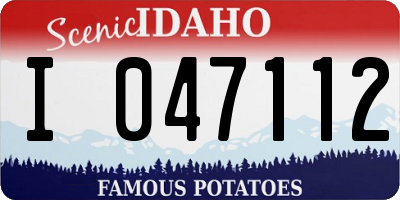 ID license plate I047112