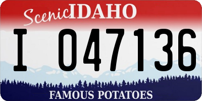 ID license plate I047136