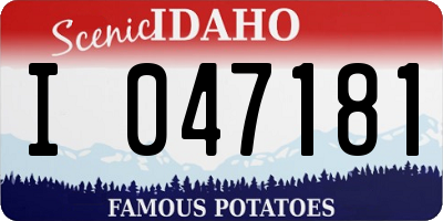 ID license plate I047181