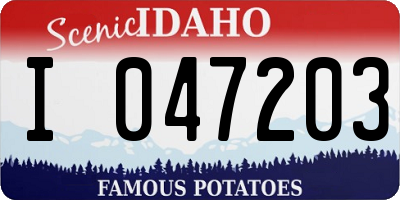 ID license plate I047203