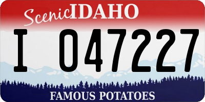 ID license plate I047227