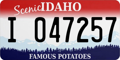 ID license plate I047257