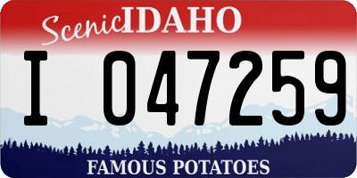 ID license plate I047259