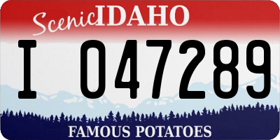 ID license plate I047289
