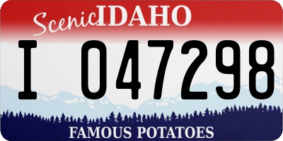 ID license plate I047298