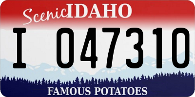 ID license plate I047310