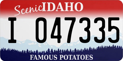 ID license plate I047335