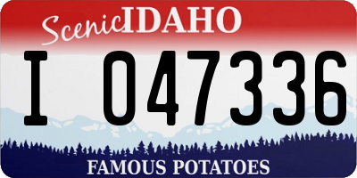 ID license plate I047336