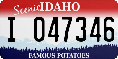 ID license plate I047346