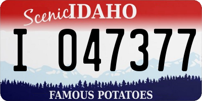 ID license plate I047377