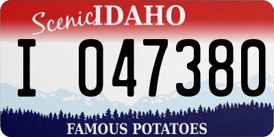 ID license plate I047380