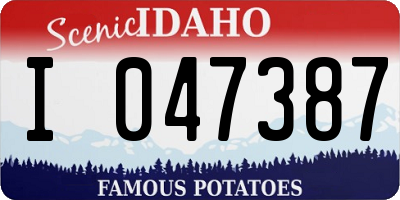 ID license plate I047387