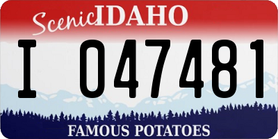 ID license plate I047481