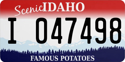 ID license plate I047498