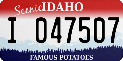 ID license plate I047507