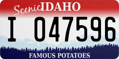 ID license plate I047596
