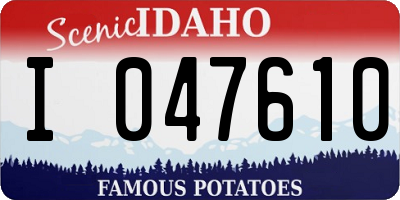 ID license plate I047610