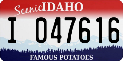 ID license plate I047616