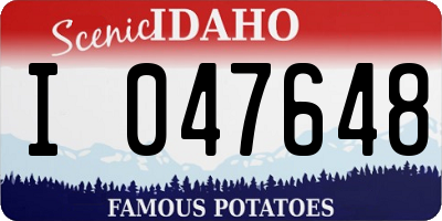 ID license plate I047648