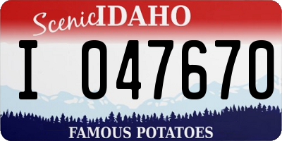 ID license plate I047670