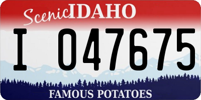 ID license plate I047675