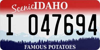 ID license plate I047694