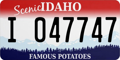 ID license plate I047747