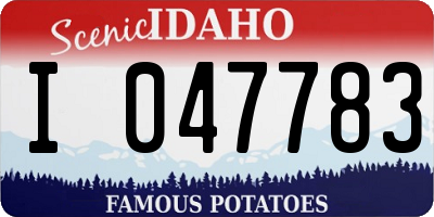 ID license plate I047783