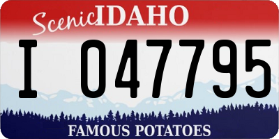 ID license plate I047795