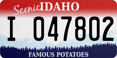 ID license plate I047802