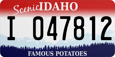 ID license plate I047812