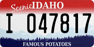 ID license plate I047817